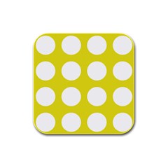 Big Dot Yellow Rubber Square Coaster (4 Pack)  by snowwhitegirl