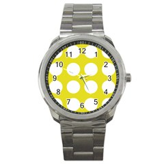 Big Dot Yellow Sport Metal Watch by snowwhitegirl