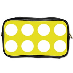 Big Dot Yellow Toiletries Bags by snowwhitegirl