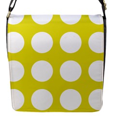 Big Dot Yellow Flap Messenger Bag (s) by snowwhitegirl