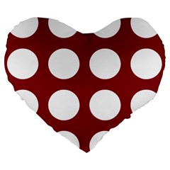 Big Dot Red Large 19  Premium Heart Shape Cushions by snowwhitegirl