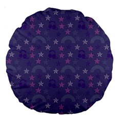 Music Stars Blue Large 18  Premium Round Cushions by snowwhitegirl