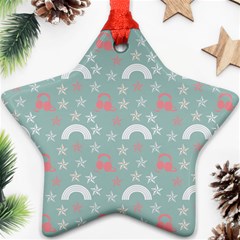 Music Stars Sky Blue Ornament (star) by snowwhitegirl