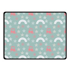 Music Stars Sky Blue Fleece Blanket (small) by snowwhitegirl