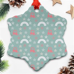 Music Stars Sky Blue Ornament (snowflake) by snowwhitegirl