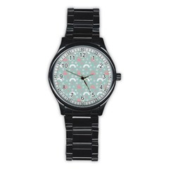 Music Stars Sky Blue Stainless Steel Round Watch by snowwhitegirl