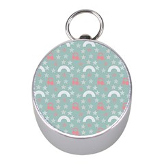 Music Stars Sky Blue Mini Silver Compasses by snowwhitegirl