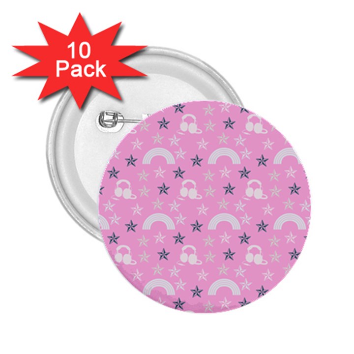 Music Star Pink 2.25  Buttons (10 pack) 