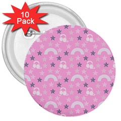 Music Star Pink 3  Buttons (10 Pack)  by snowwhitegirl