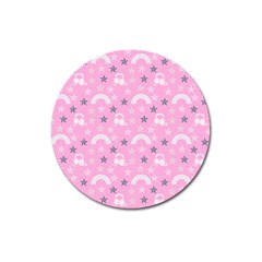 Music Star Pink Magnet 3  (round) by snowwhitegirl