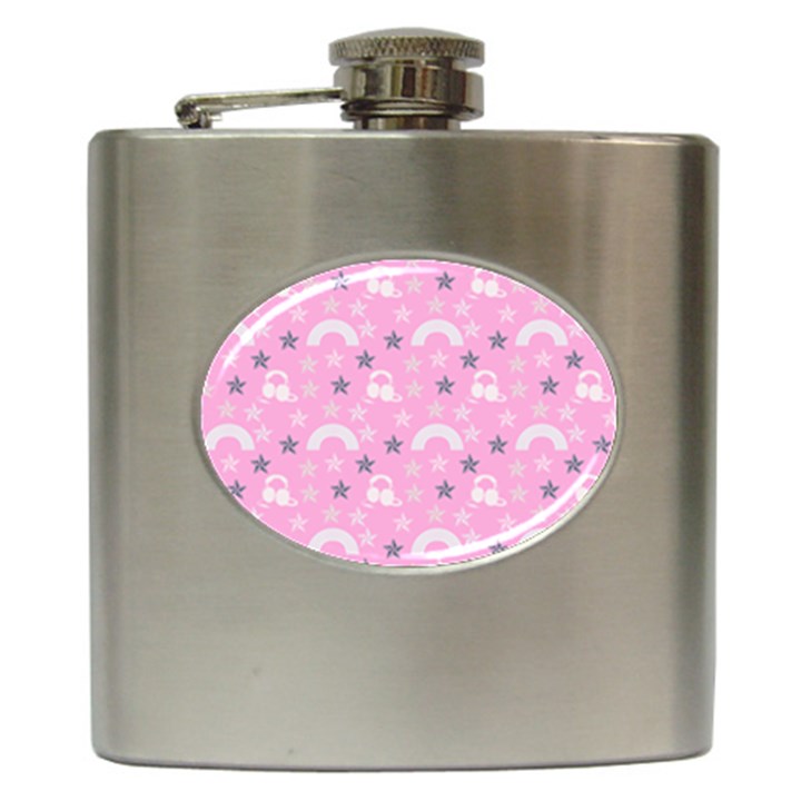 Music Star Pink Hip Flask (6 oz)