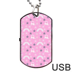 Music Star Pink Dog Tag Usb Flash (one Side) by snowwhitegirl