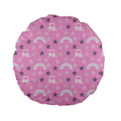 Music Star Pink Standard 15  Premium Round Cushions by snowwhitegirl