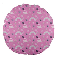 Music Star Pink Large 18  Premium Round Cushions by snowwhitegirl