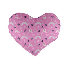 Music Star Pink Standard 16  Premium Heart Shape Cushions by snowwhitegirl