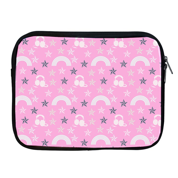 Music Star Pink Apple iPad 2/3/4 Zipper Cases