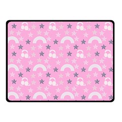 Music Star Pink Double Sided Fleece Blanket (small)  by snowwhitegirl