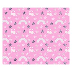 Music Star Pink Double Sided Flano Blanket (small)  by snowwhitegirl