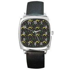 Music Star Dark Grey Square Metal Watch by snowwhitegirl