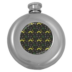 Music Star Dark Grey Round Hip Flask (5 Oz) by snowwhitegirl