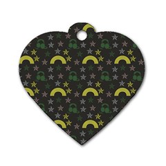 Music Star Dark Grey Dog Tag Heart (two Sides) by snowwhitegirl