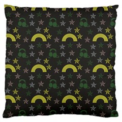 Music Star Dark Grey Large Cushion Case (two Sides) by snowwhitegirl