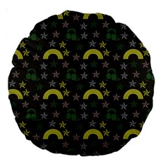 Music Star Dark Grey Large 18  Premium Round Cushions by snowwhitegirl