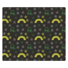 Music Star Dark Grey Double Sided Flano Blanket (small)  by snowwhitegirl