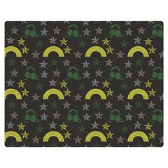 Music Star Dark Grey Double Sided Flano Blanket (medium)  by snowwhitegirl