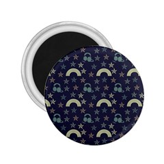 Music Stars Dark Teal 2 25  Magnets by snowwhitegirl