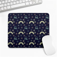 Music Stars Dark Teal Large Mousepads by snowwhitegirl