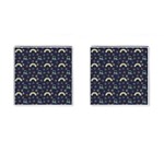 Music Stars Dark Teal Cufflinks (Square) Front(Pair)