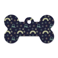 Music Stars Dark Teal Dog Tag Bone (two Sides) by snowwhitegirl