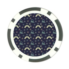 Music Stars Dark Teal Poker Chip Card Guard by snowwhitegirl