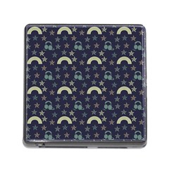 Music Stars Dark Teal Memory Card Reader (square) by snowwhitegirl