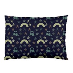 Music Stars Dark Teal Pillow Case (two Sides) by snowwhitegirl