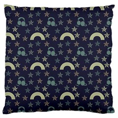 Music Stars Dark Teal Large Cushion Case (two Sides) by snowwhitegirl