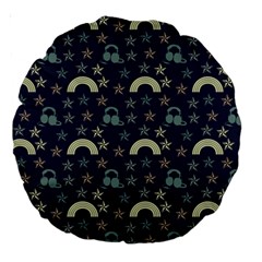 Music Stars Dark Teal Large 18  Premium Round Cushions by snowwhitegirl