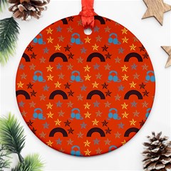 Music Stars Red Ornament (round) by snowwhitegirl