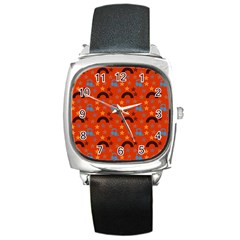 Music Stars Red Square Metal Watch by snowwhitegirl