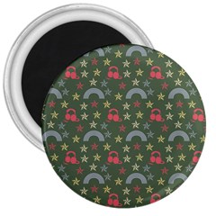 Music Stars Grass Green 3  Magnets by snowwhitegirl