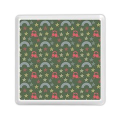 Music Stars Grass Green Memory Card Reader (square)  by snowwhitegirl