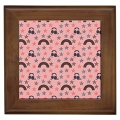 Music Stars Peach Framed Tiles by snowwhitegirl