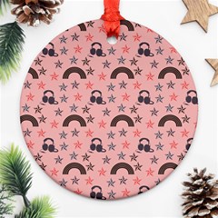 Music Stars Peach Ornament (round) by snowwhitegirl