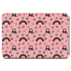 Music Stars Peach Large Doormat  by snowwhitegirl