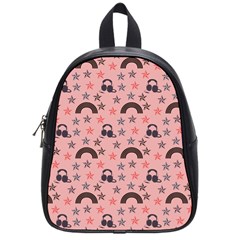 Music Stars Peach School Bag (small) by snowwhitegirl