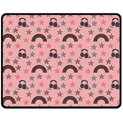 Music Stars Peach Fleece Blanket (medium)  by snowwhitegirl