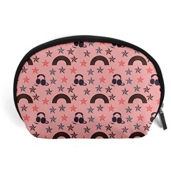 Music Stars Peach Accessory Pouches (large)  by snowwhitegirl