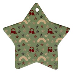 Music Stars Green Star Ornament (two Sides) by snowwhitegirl