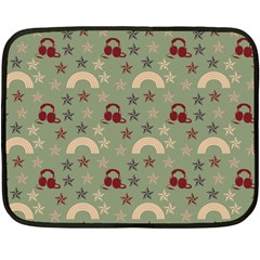 Music Stars Green Double Sided Fleece Blanket (mini)  by snowwhitegirl